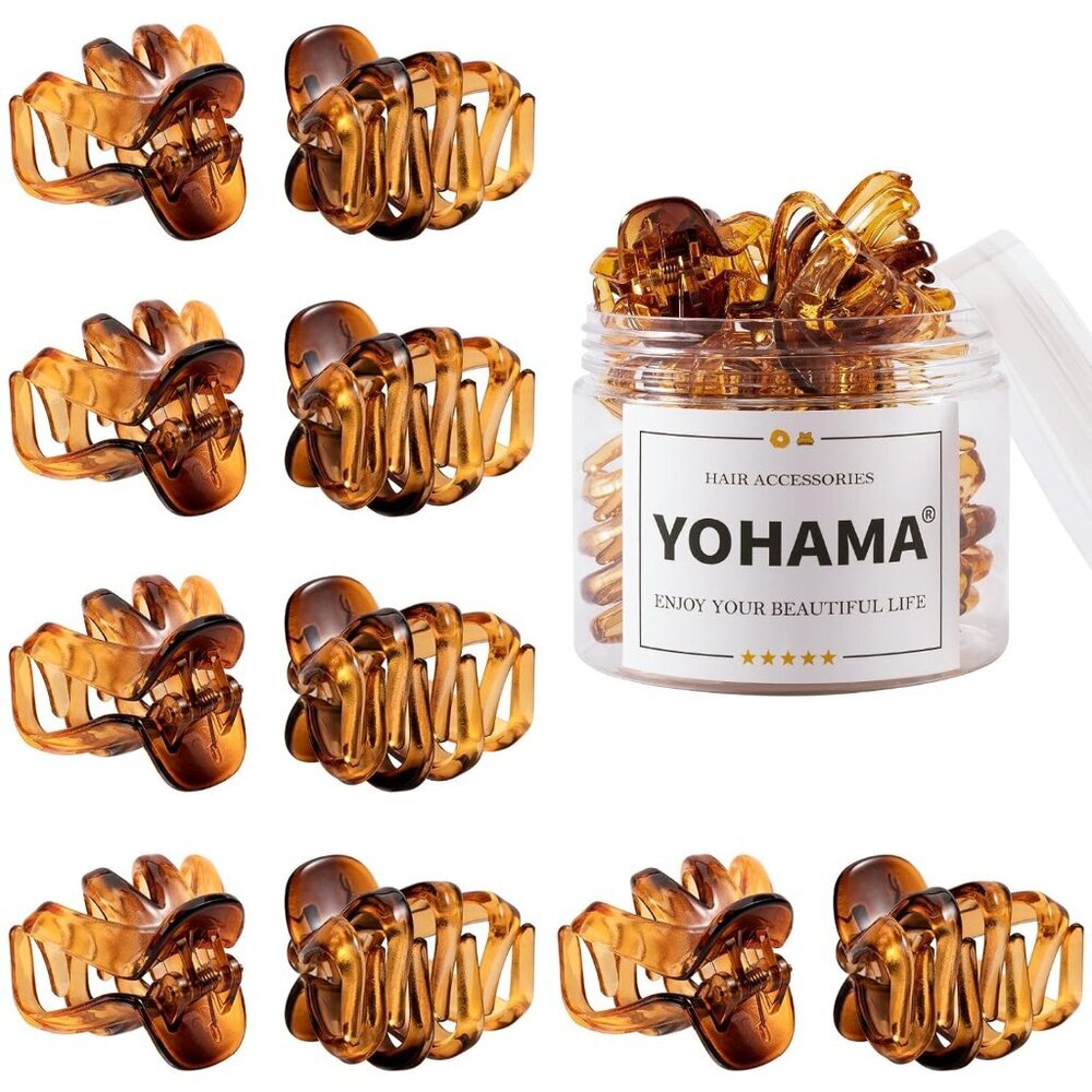 10 pcs Hair Clips Medium Small 1.57 Inch Octopus Hair Clips Brown 4cm Medium Jaw